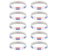 Wiffe 10PCS / pack Stylish 2026 Football Event Silicone Wrist Bands with Bright Color for Sports Enthusiasts International Flag Themed Bangles