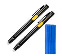 Wiffe 2 Pieces Thermal Erase Cloth Markers Includes 20 Spare Refills Ideal for Crafting Projects Sewing Marking Pencils
