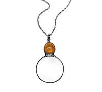 Wiffe 2022 Glass Necklace Vintage 10X Reading Magnifier Reading Decorative Loupe Necklace Pendant Gift Loupe