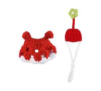 Wiffe 2Pcs Lovely Weave Outfit with Pairing Hat for Pet Rodents Comfortable Polyster Costume for Special Instances Weave Sixteen Fifty Small Animals