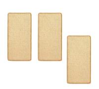 Wiffe 3 Piece Scratch Carpet with Stick on Layer, Brown Sisal Clawing Pad 40cm / 15.7inch, Wall Door Floor Furniture Defense Corner Stair Guard Scratch Pad Sisal Mat Stick on Rug Wall Guard Sofa
