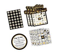 Wiffe 38Pcs Festives Bingo Game Cards for New Year Celebration Includes Instructions and Sticker for Parties Family Success Game