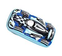 Wiffe 3D Car Shaped EVA Pencil Case 23x12cm Multiple, Light Blue | Pencil Organiser for Rulers Scissors Writing Essential Organization, Multi Sections for Markers Erasers