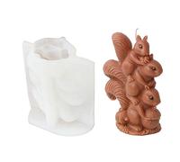 Wiffe 3D Stacked Animal Mold Adorable 3D Deer Elephant Kitten Bird Silicone for Homemade Cake Chocolate Golden Elephant Kitten