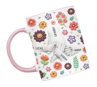 Wiffe Artistic Motherhoods Inspires Ceramic Tea Cup Coffee Drinking Mug with Florals Drinkware Ideal for Daily Use Artistic Tea Cup for Mom