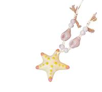 Wiffe Beautiful Handcrafted Beaded Necklace with Marine Theme Starfishes and Shell Unique Shell Charm Jewelry for Styles Stylish Vacation Accessory