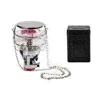 Wiffe Camping for Campsite Lighting | Manual Flame Control, Built-in Suspension Chain, Glass Shade, Stainless Steel Body and Fitted Storage Box