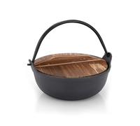 Wiffe Camping Hanging Stove Pots Cast Iron Dutch Pots with Wood Lid Deepening Soup Field Cooker Tool Outdoor Camping Cooking