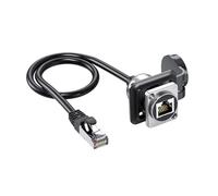 Wiffe CAT6A RJ45 Male to Female Socket Industrial Ethernet Cable Extender Adapter Networking Panel Module Connector Waterproof Dustproof Ethernet Cable