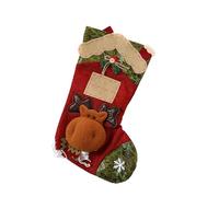 Wiffe Christmas Stocking Bag, Extra Large Size with Linen and Festive Print for Wall Decor Large Capacity Christmas Stocking