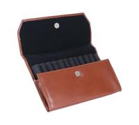 Wiffe Compact Business Pen Holder Leather Bag 12 Slots Breathable Daily Use Travel Pen Bag