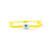 Wiffe Cotton Cord Bangle with Drum Eye Glass Beads Season Minimalist Jewelry Present for Women Red Cord Drum Malocchio Bead Bangle Eye Beaded