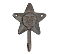 Wiffe Decorative Cast Iron Single Hook with Sun and Star Shape Ideal for Hanging Keys Bags and Towels Garden Hanger Cartoon Sun Hook