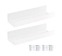 Wiffe Device Wall Storage Shelf Pair, White