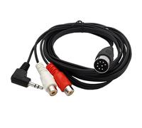 Wiffe DIN 8Pin to 2RCA Cable Right Angled Sound Adapter for Smartphone | Professional DIN Male to 2RCA Female 3.5mm Male Adapter Cable for Radio Equipment Receiver CDs Player
