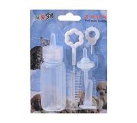 Wiffe Dogs Nursing Bottle Set with Silicone Nipple and Cleaning Brush for Newborn Small Animals and Washable Drinking Bottle