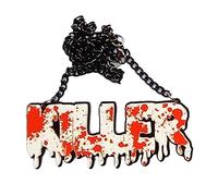 Wiffe Halloween Necklace Punk Gothic Dripping Blood Splatter Freak Statement Killers Pendant Choker Necklace for Women Men Choker