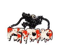 Wiffe Halloween Necklace Punk Gothic Dripping Blood Splatter Freak Statement Killers Pendant Choker Necklace for Women Men Choker