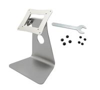 Wiffe Industrial Workstation Screen Mount, Silver | Desktop Metal Stand, Freestanding Display Holder, 75 / 100mm Pattern Fit, Tilting Head
