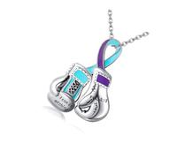 Wiffe Inspirational Women Fighting Necklace Zn Alloy Collarbone Chain with Boxing Glove Charm for Everyday Wear Encouragement Clavicle Chain