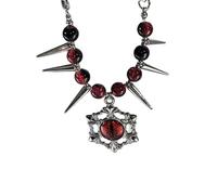 Wiffe Inspired Devil Eye Chokers Necklace with Cuban Chain Links Sturdy Metal Gothic Jewelry Perfect for Gift Giving Vintage Runes Necklace