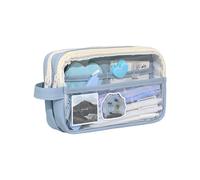 Wiffe Modern Transparent Writing Case with Small Compartmentalization High Capacity Waterproof Pencil Pouches for Teens Student Friendly Pencil Carriers