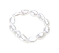 Wiffe Pearl Beaded Rings for Women Girls Adjustable Stretch Stacking Rings Valentine ' s Day Girlfriend Pearl Beaded for Women