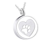 Wiffe Pet Loss Memorial Necklace with Ashes and Hair Storage, Silver