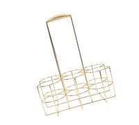 Wiffe Picnic Metal Bottle Rack with Six Holders and Carry, Gold L | Welded Wire Frame, Individual Holder Layout, Coated Finish, Group Carrying and Serving At