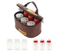 Wiffe Portable Shaker Seasoning Dispenser, 6Pcs Set with Rotating Lids & Travel Bag, Jar, Salt and Pepper Seasoning Shaker for Bbq Bottle Condiment Dispenser Bottles with Lids