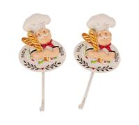 Wiffe Practical Decorative Resin Wall Hooks Easy Installation Cartoon Chefs Figures Hanger Suitable for Renter Homes Resin Bathroom Fasteners Denial Damage
