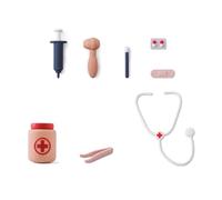 Wiffe Professional Medical Acting Set for Children 8 Piece Toy, White