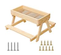 Wiffe Raised Chicken Feeding Station Including Bench Design Keeps Feed Off the Ground Prevents Waste Pet Chicken Feeding Equipment