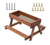 Wiffe Raised Chicken Feeding Station Including Bench Design Keeps Feed Off the Ground Prevents Waste Pet Chicken Feeding Equipment