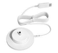 Wiffe Replacement Power Dock with Round White Base | USB-a Male Connector, Raised Center Pin, Attached 1.8 M Cord, ABS PVC for Tonie Box Charging Base