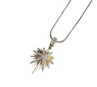 Wiffe Sunflowers Pendant Necklace Sparkling Crystal Accents Dainty Layering Piece Clavicle Chain for Everyday Wear Tradition Flower Pendant