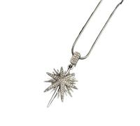 Wiffe Sunflowers Pendant Necklace Sparkling Crystal Accents Dainty Layering Piece Clavicle Chain for Everyday Wear Tradition Flower Pendant
