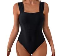Wiffe Swimsuit Drying Wide Strap Great, Black M