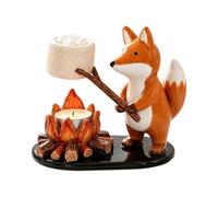 Wiffe Tea Light Stand Holder Resin Campfire Decor for Shelf Display, Hand-Painted Tabletop Accent, Cozy Home Decor Cartoon Animal Tealight Holder Resin Campfire Shelf Desk Tabletop Cozy Home Accent
