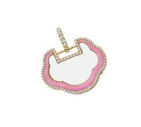Wiffe Tender Heart Molded Zirconia Glass Charm Chain with Blossomy Theme for Everyday Modern Heart Cz Stone Clavicle Chain