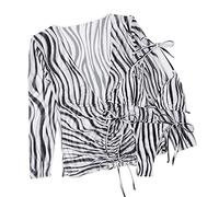 Wiffe Three Pieces Thong Push Up Brazilian, Black white strip S