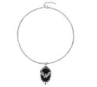 Wiffe Trendy Gothic Jewelry Piece Bat Design Pendant Necklace Mysterious Collarbone Chain for Halloween Outfits Gothic Fashion Accessory