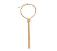 Wiffe Trendy Smooth Snake Chain Necklace Elegant Gold/Silver Color Knotted Necklace with Long Fringe Pendant for Fashion Lady Fashion Jewelry Set