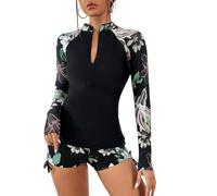 Wiffe Two Piece Swimwears 50+ Surf Suit, Black and white XXL, E XXL