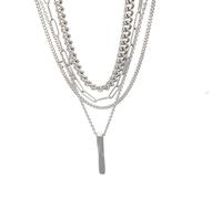 Wiffe Unique Gold and Silver Plated Twisted Rod Pendant Necklace Portable and Comfortable for All Day Wear Trendy Contorted Necklace