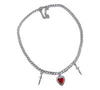Wiffe Unique Gothic Charm Heart with Thorn and Pendant Necklace Stainless Steel Neck Chain Her Collarbone Chain