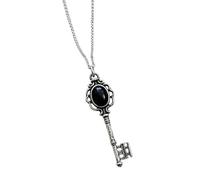 Wiffe Unique Handcrafted Alloy Skeleton Necklace Pendant Neckchain with Stone Pendant for Daily Wear Unisex Gothic Jewelry