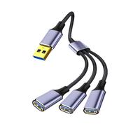Wiffe USB 2.0 Splitter Cable 1 Male to 3 Female Ports, 3 in 1 0.5M | Nylon Braided Cable Supports Simultaneous Connection for Computer Laptop Tablet with Hot Swappable Connection