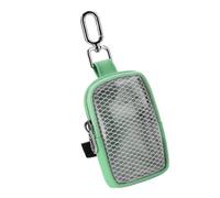 Wiffe Zippered Story Card Holder Pouch, Green | Front Mesh Viewing Pocket, Detachable Clip, Compact Organizer Case Daily Use