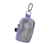 Wiffe Zippered Story Card Holder Pouch, Purple | Front Mesh Viewing Pocket, Detachable Clip, Compact Organizer Case Daily Use